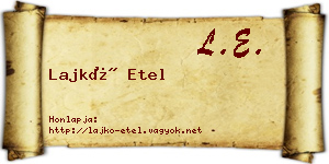 Lajkó Etel névjegykártya